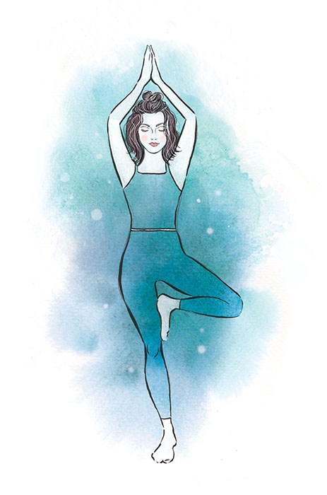 Lunar yoga tree pose